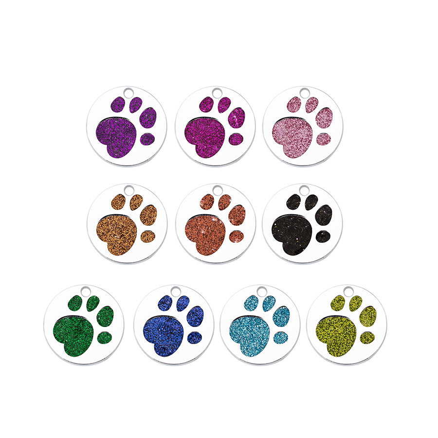 Tag Alloy Color Glitter Drop Oil Pendant
