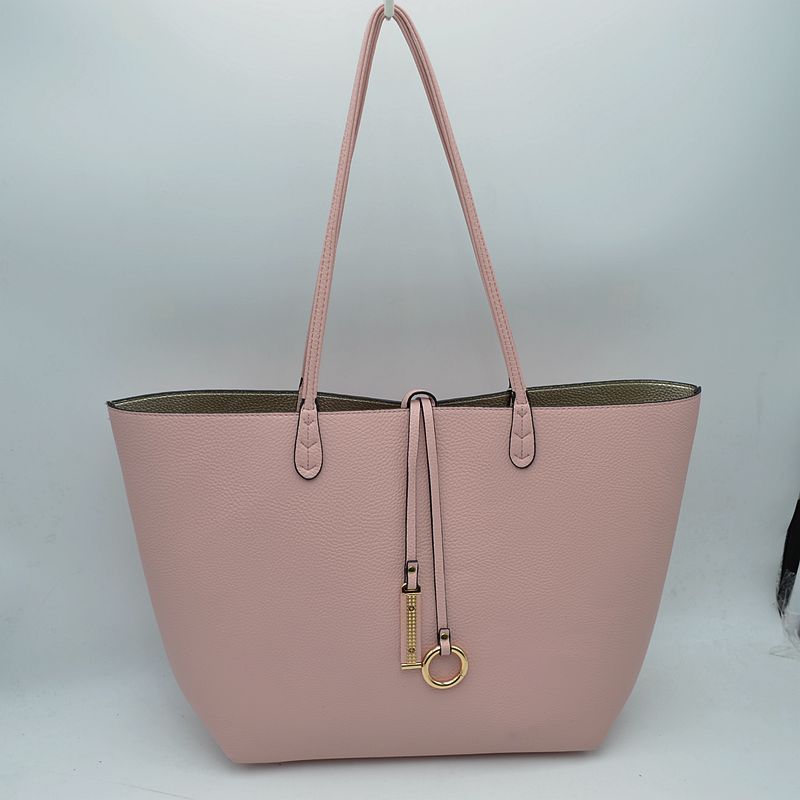 Women's Pebbled Faux Leather Reversible 2 in 1 Tote Shoulder Handbag Crossbody Bag