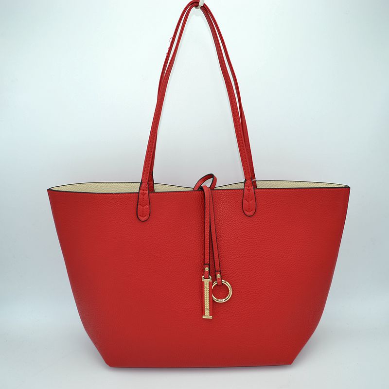 Classic Trapeze Tote Bag with Dual Handles and Ring Detail