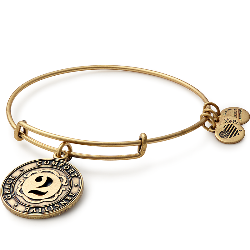 Number Charm Bangle Bracelet