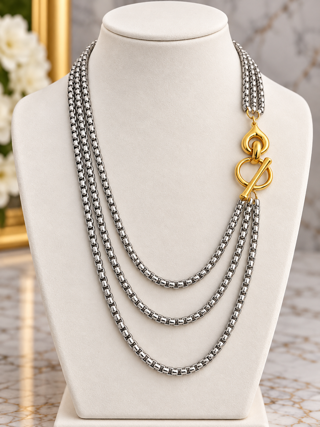 Verona long layers necklace