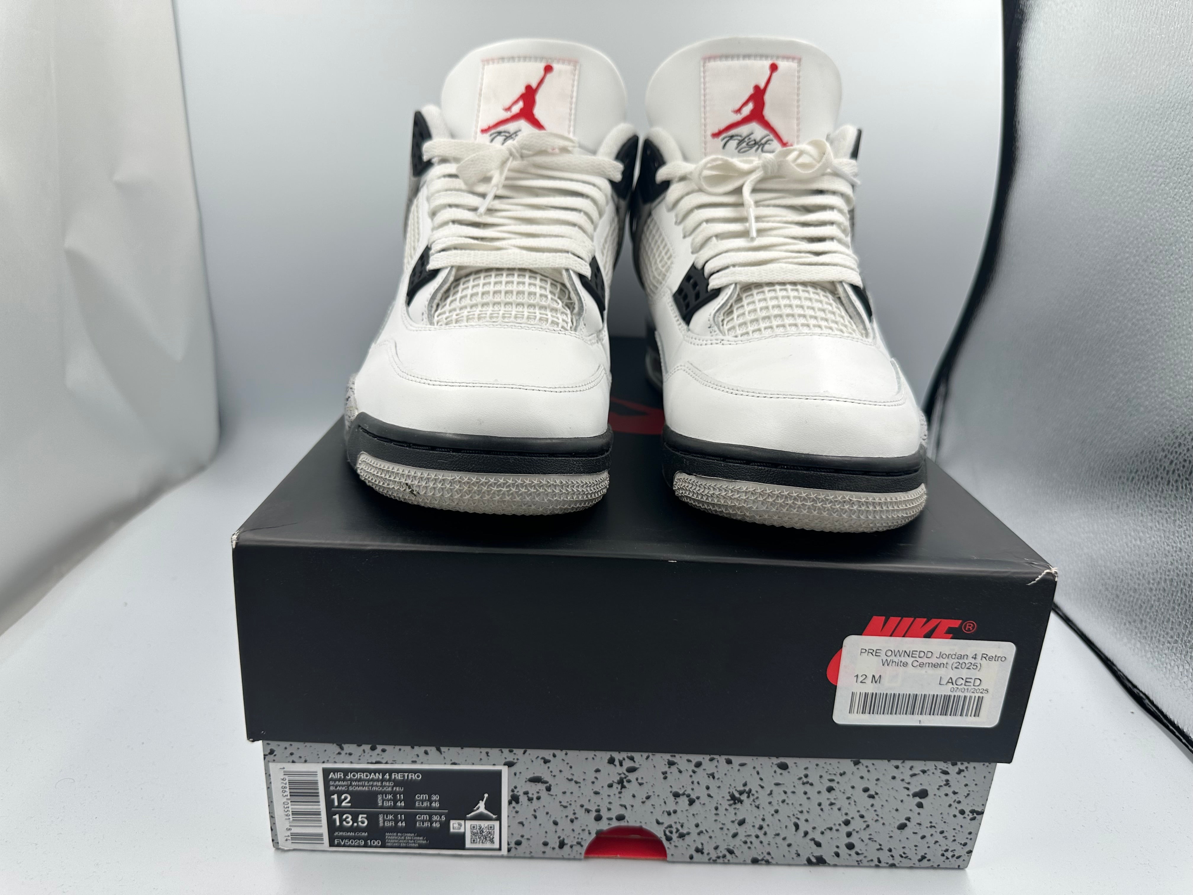 PRE OWNEDD Jordan 4 Retro White Cement (2025)