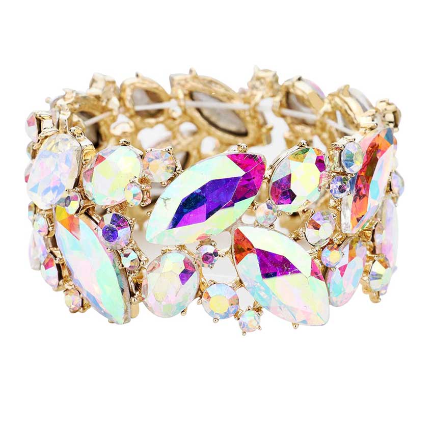 Marquise Crystal Stretch Evening Bracelet