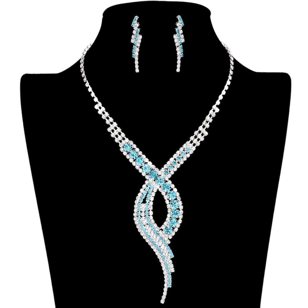 Swirl Rhinestone Pave Necklace