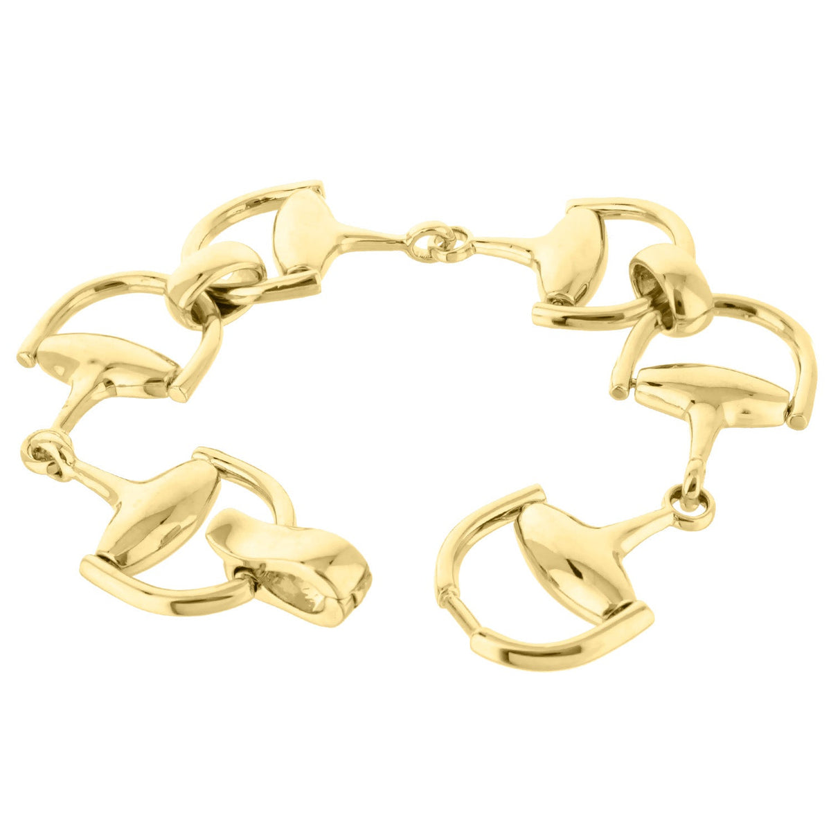 Equestrian Stirrup Bracelet — Polished, Interlocked