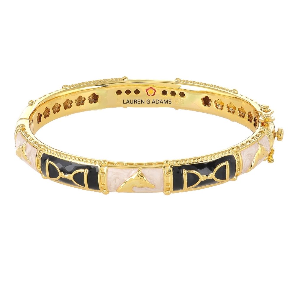 Equestrian Bangle — Coral Stirrup
