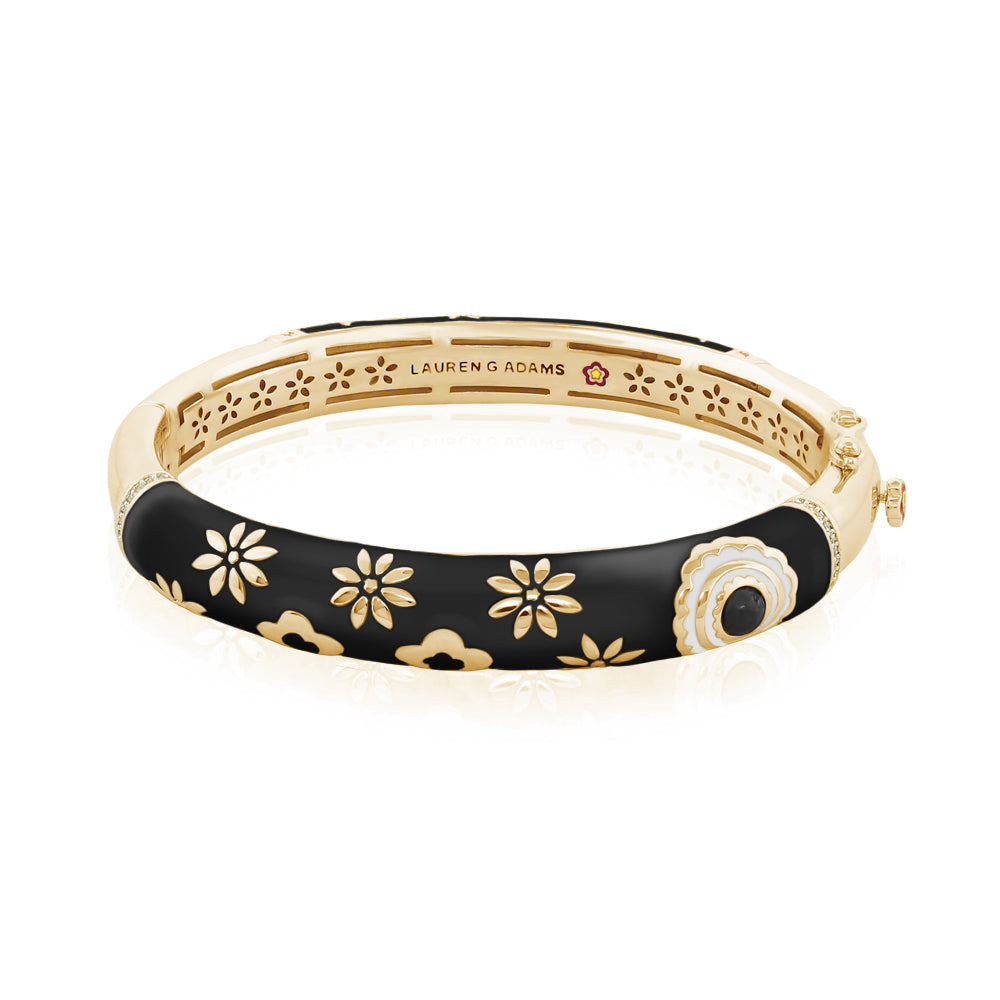 Eau Turtle Bangle — Wide Flower Hinge