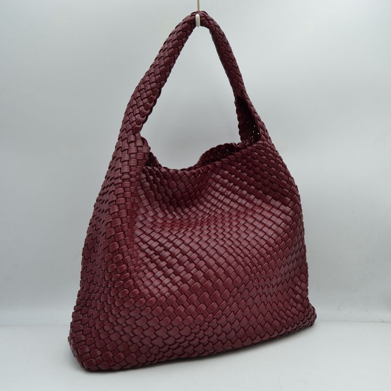 Woven Slouchy Shoulder Bag with Matching Zipper Pouch Set
