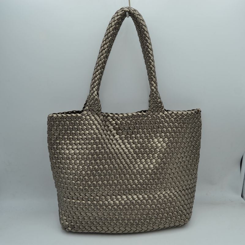 Woven Tote Bag with Matching Zipper Pouch