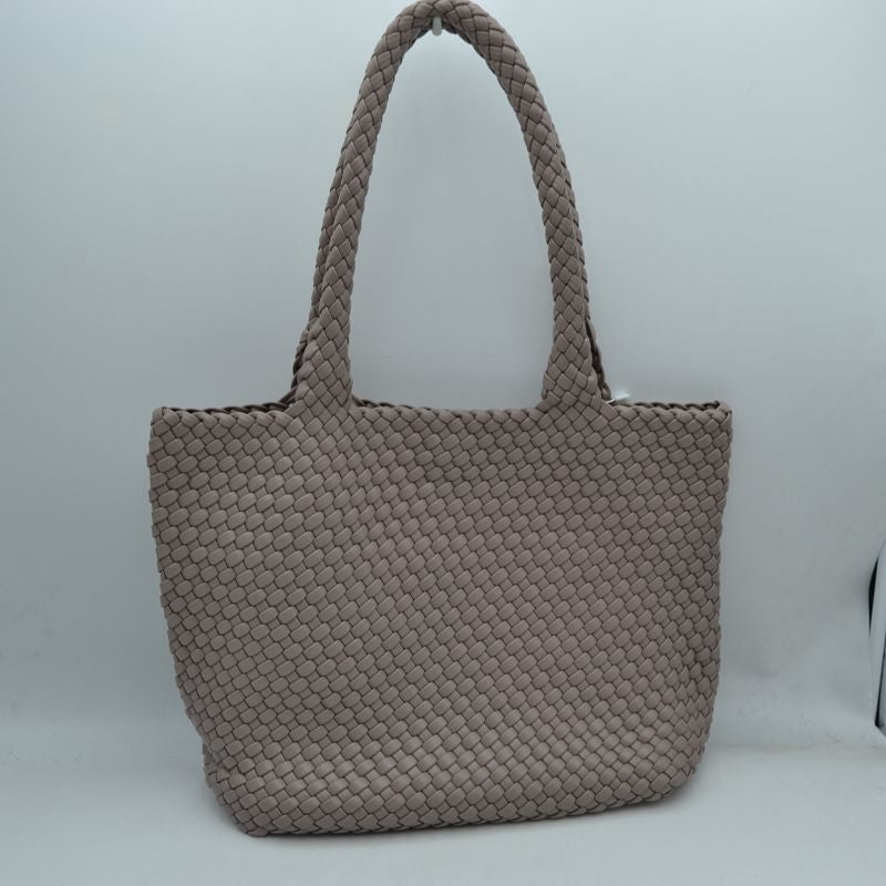Woven Tote Bag with Matching Zipper Pouch