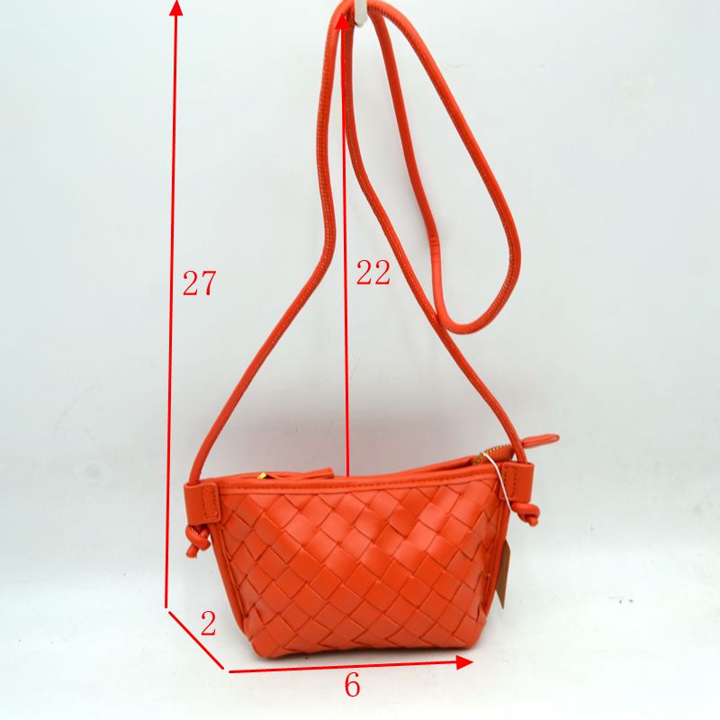 Woven Texture Small Crossbody Bag with Top Zipper and Cord Strap