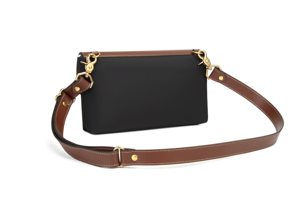 Patton | Black Nylon + Brown Leather