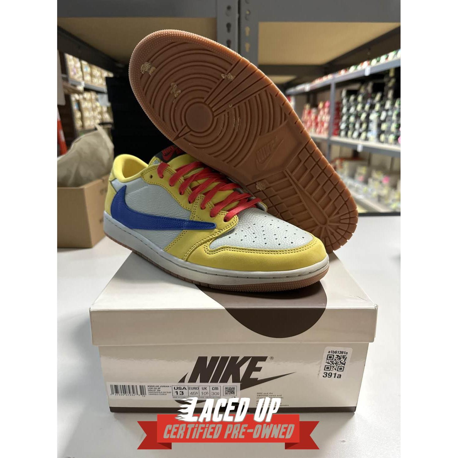 PRE OWNED Jordan 1 Retro Low OG SP Travis Scott Canary (Women's)