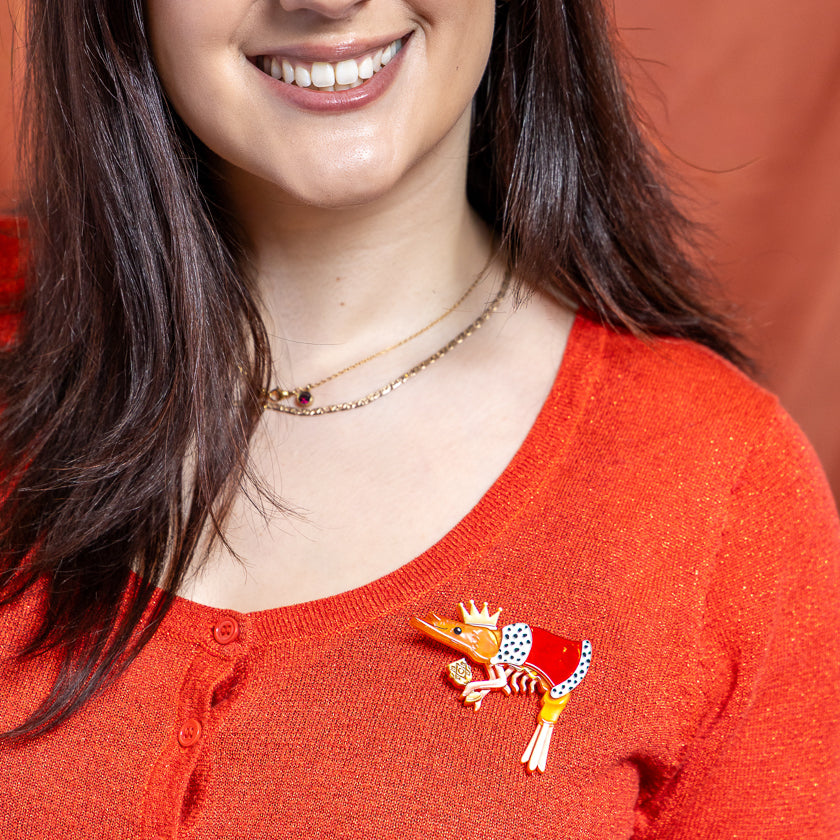 Pascal the King Prawn Brooch by Erstwilder