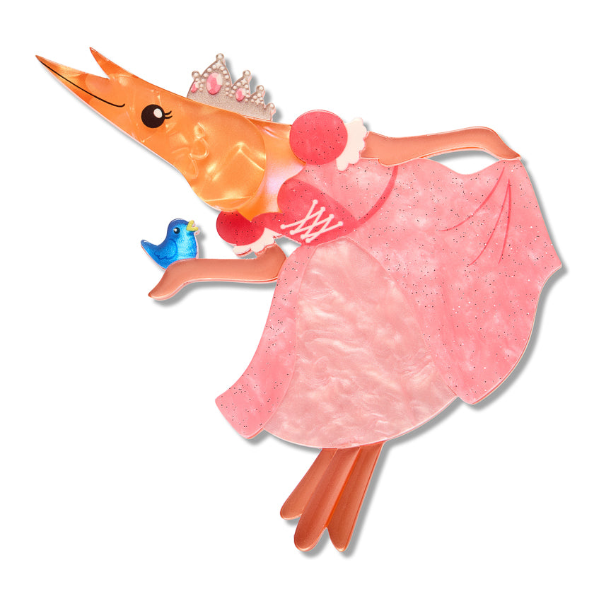 Pascal the Princess Prawn Brooch by Erstwilder