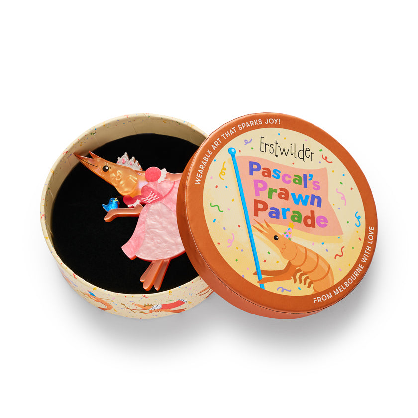Pascal the Princess Prawn Brooch by Erstwilder