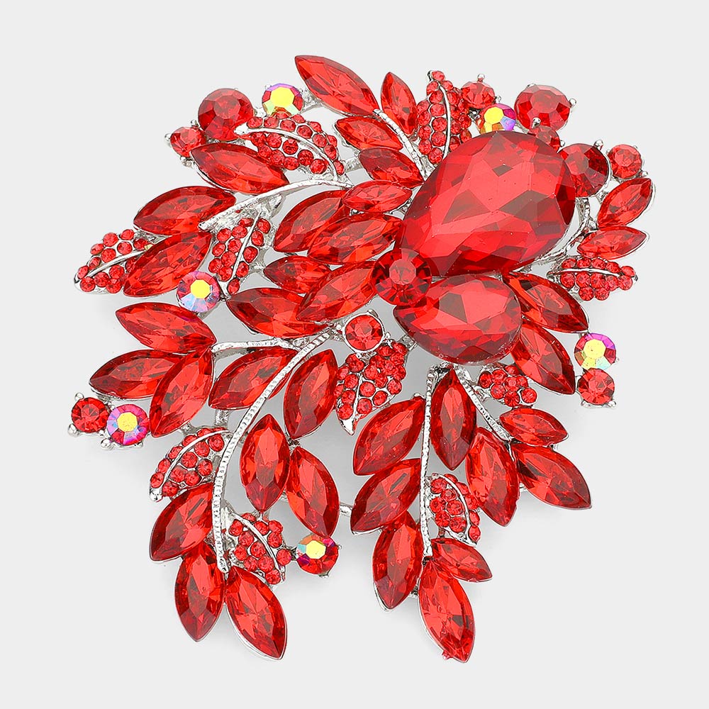 Floral Crystal Rhinestone Bouquet Brooch / Pendant