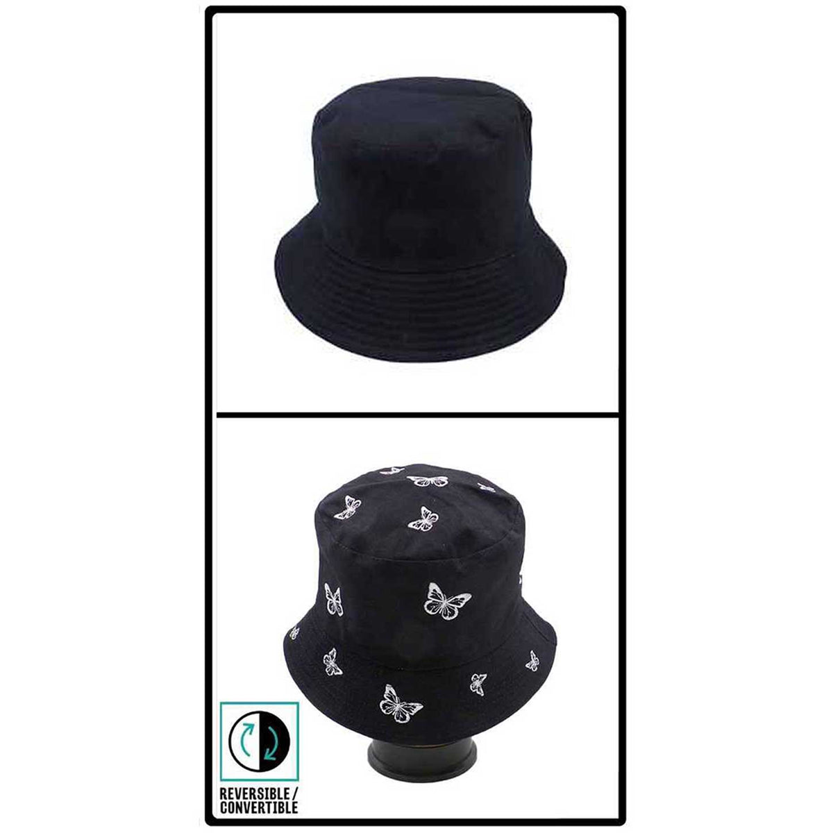 Reversible Butterfly Pattern Bucket Hat