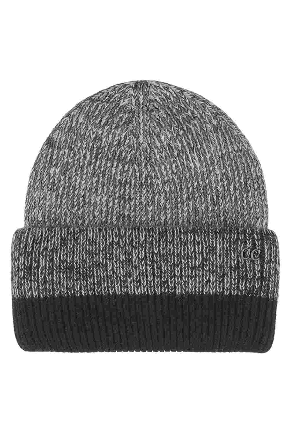 C.C Two Tone Heather Stripe Cuff Beanie Winter Hat
