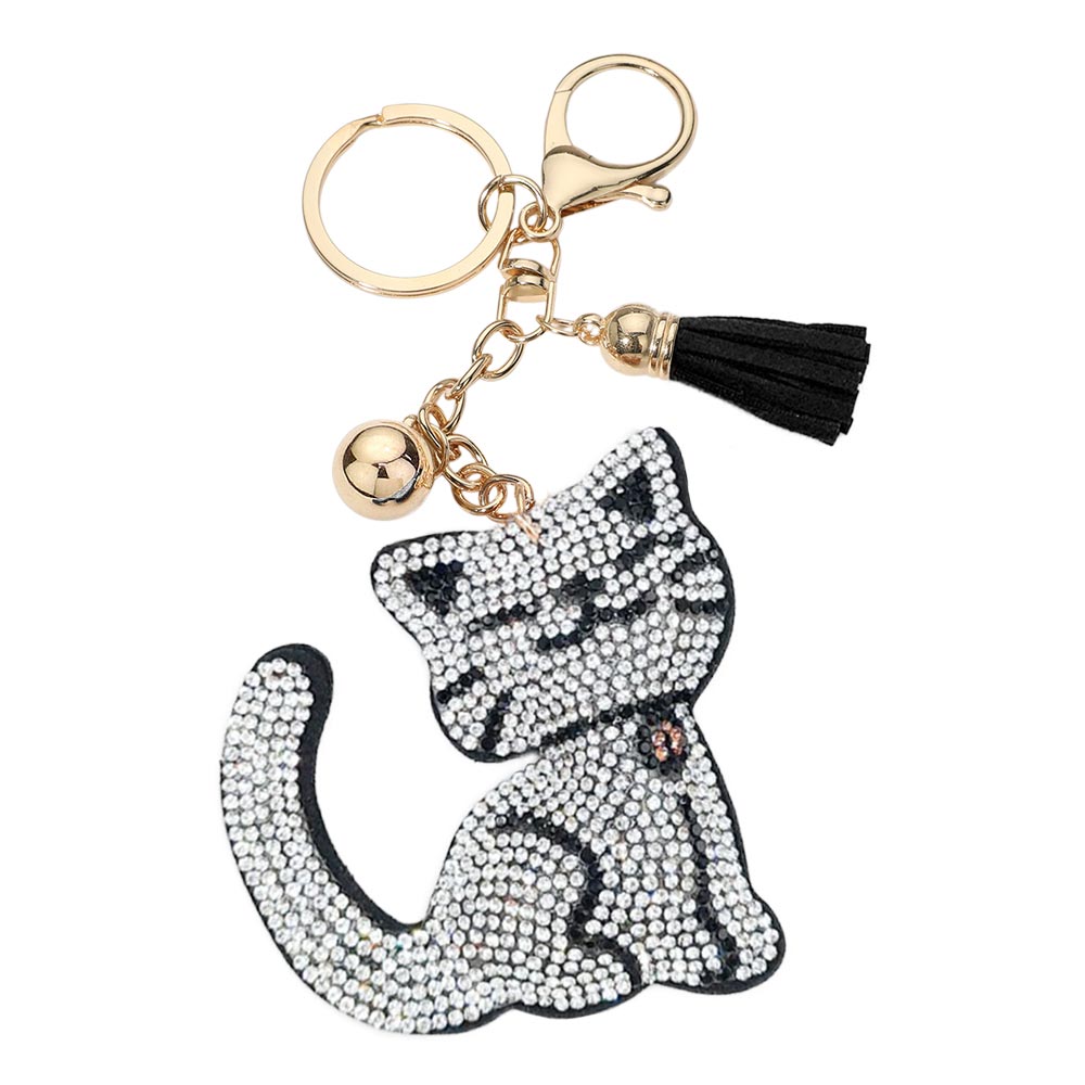 Bling Cat Tassel Bag Charm