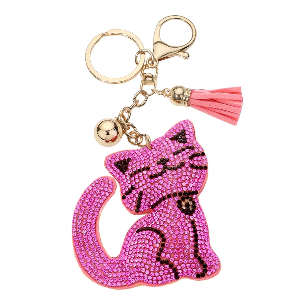 Bling Cat Tassel Bag Charm