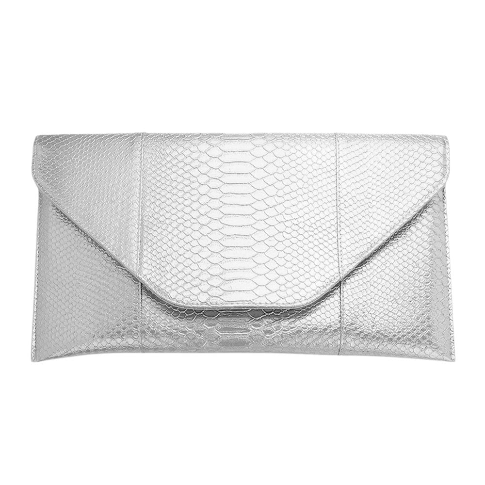 Snake Skin Patterned Envelope Clutch / Shoulder Bag