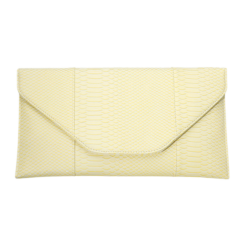 Snake Skin Patterned Envelope Clutch / Shoulder Bag