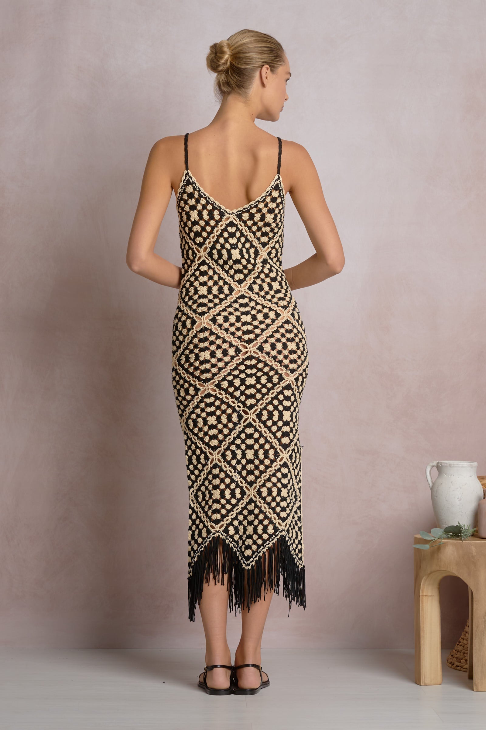 Aleki Crochet Maxi Black White Combo