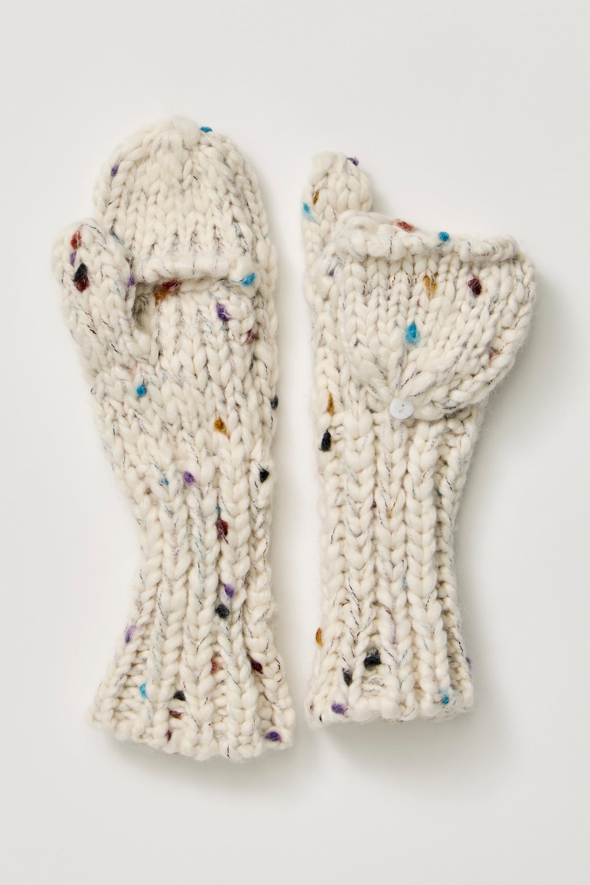 Free People Speckled Hat and Mitten Set in Ivory