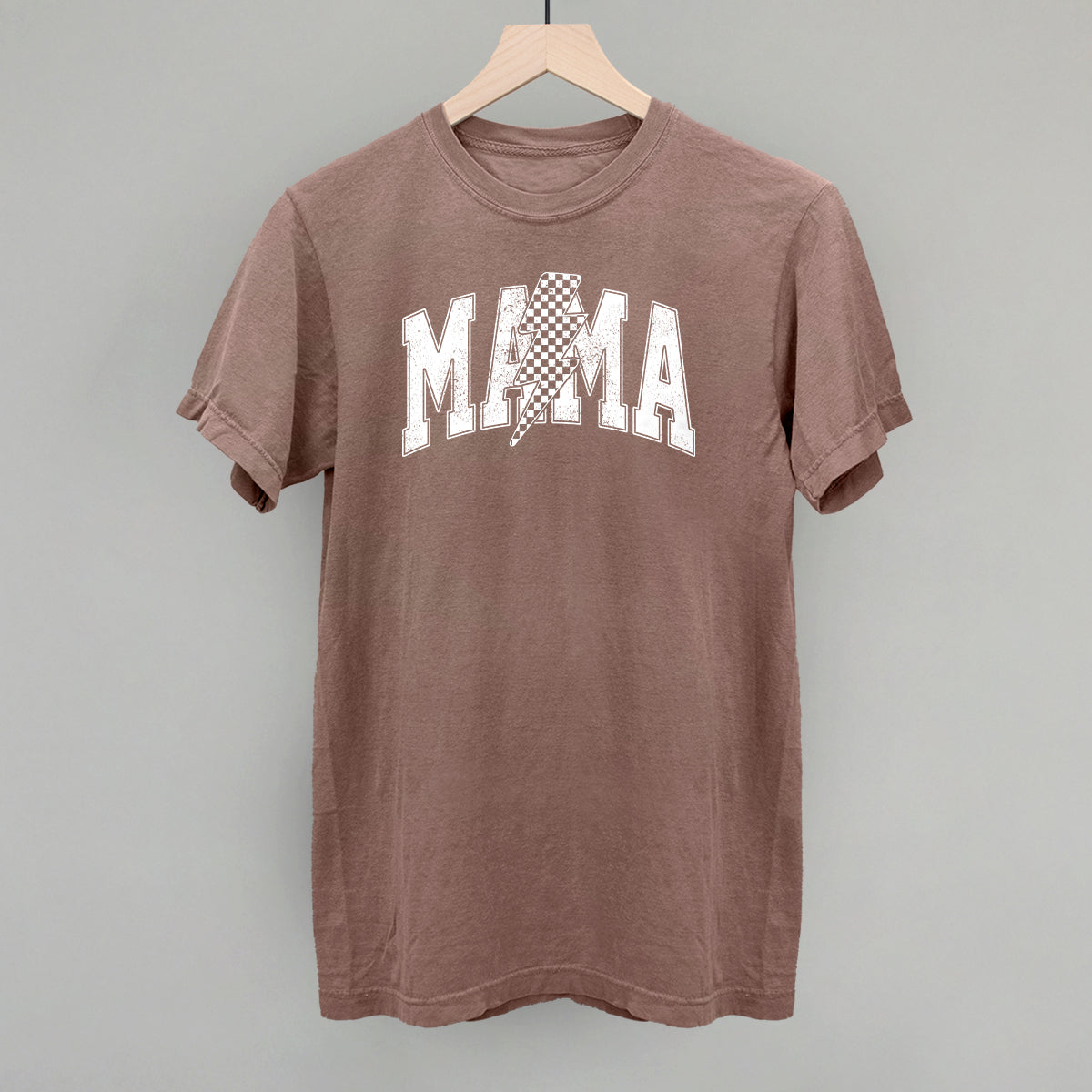 Mama Checkered Lightning Bolt Distressed