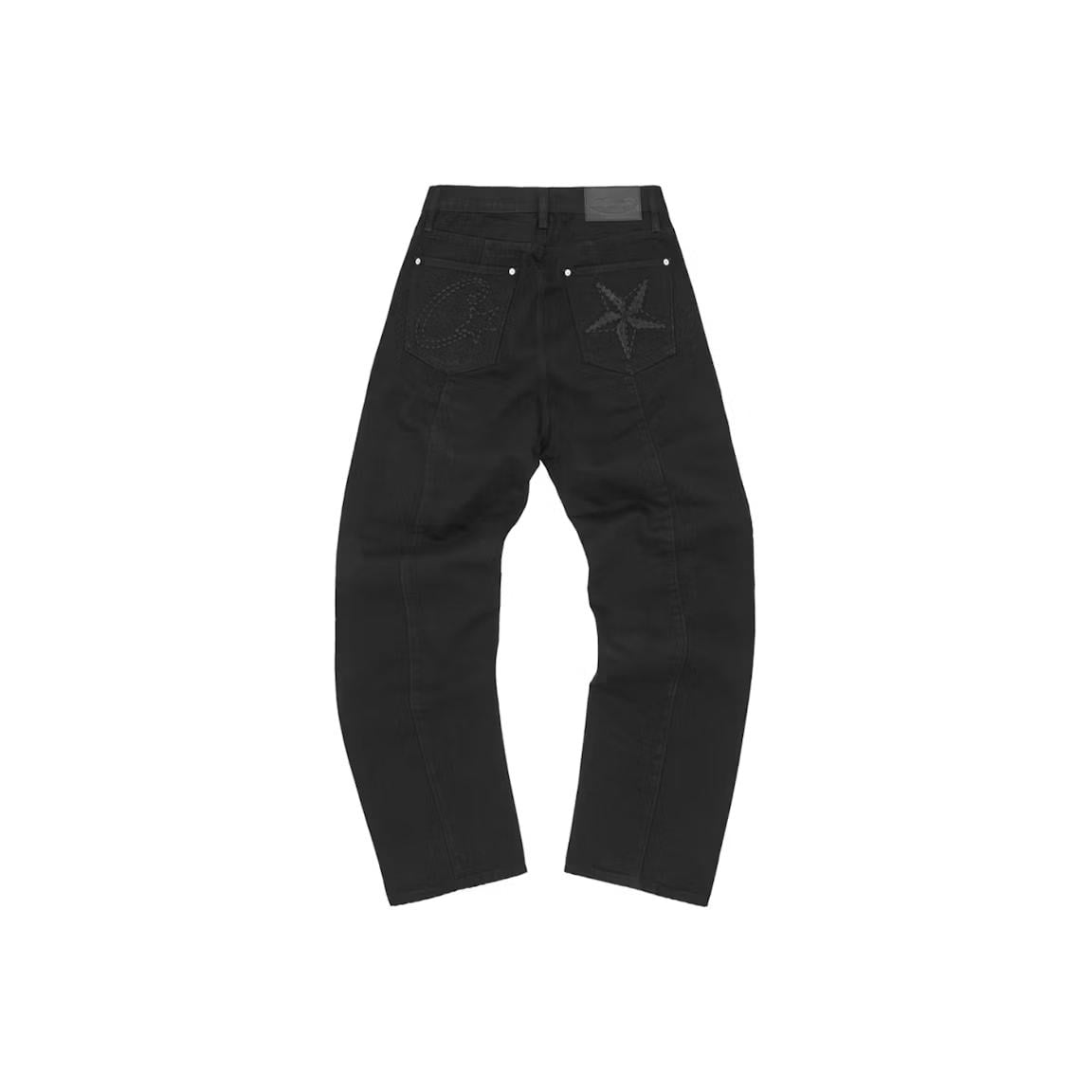 Corteiz C-Star Stitch-Down Jeans Triple Black