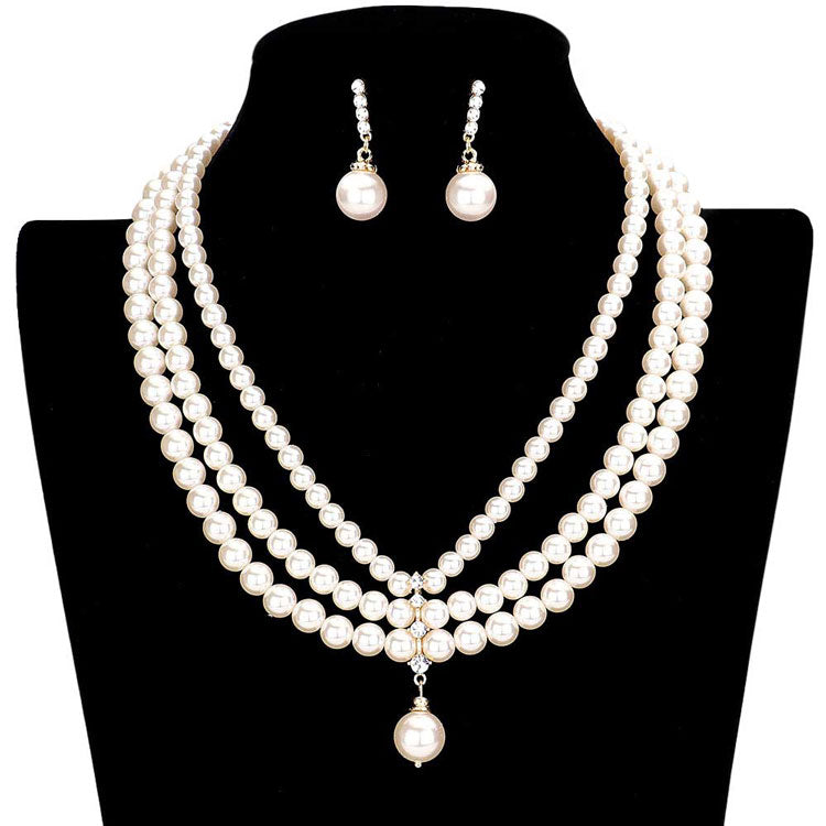 Triple Layered Pearl Necklace