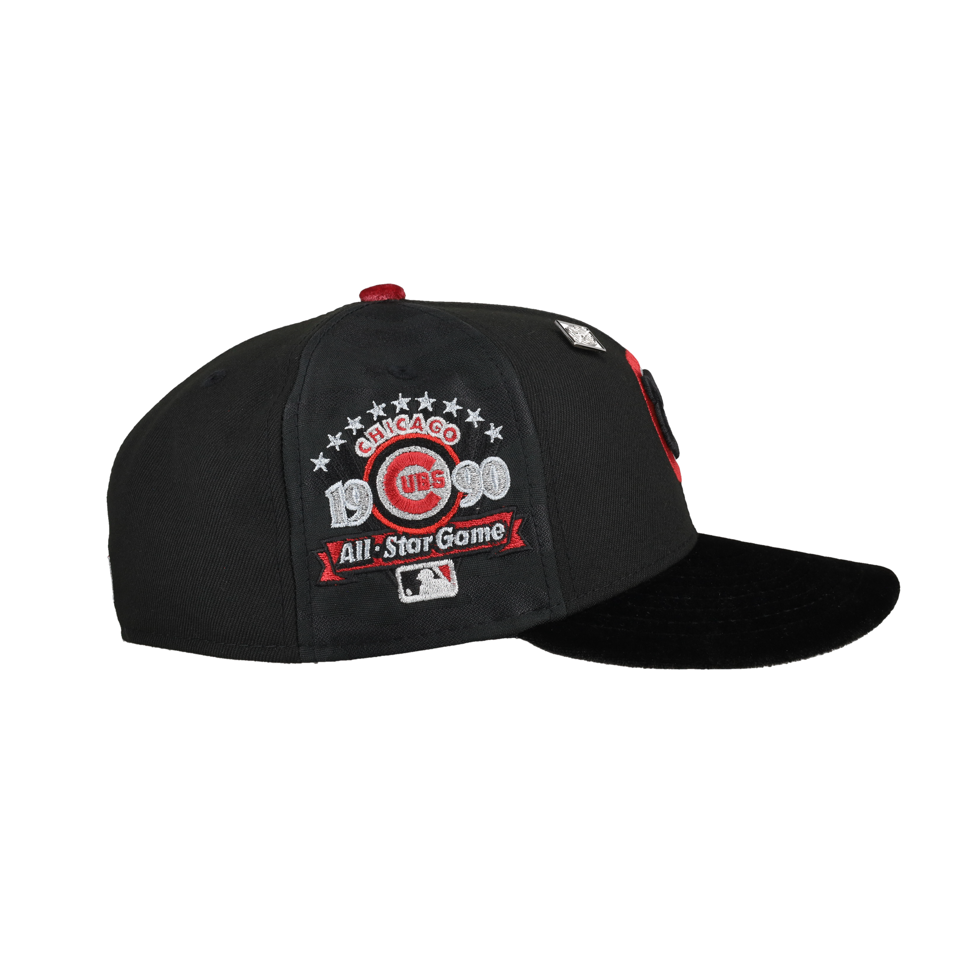 Chicago Cubs 1990 ASG Metallic Velvet pinwheel 59Fifty Fitted Hat