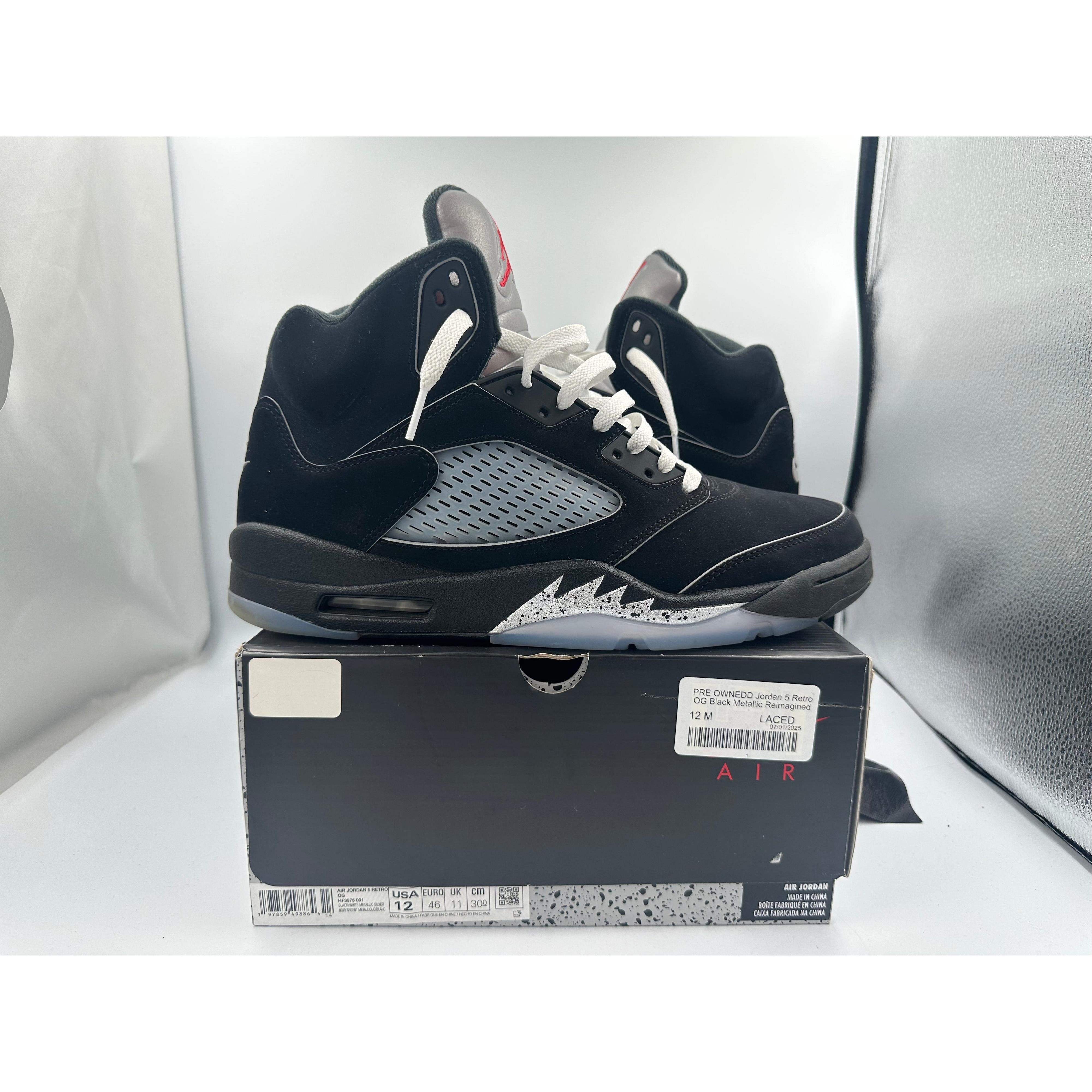 PRE OWNEDD Jordan 5 Retro OG Black Metallic Reimagined