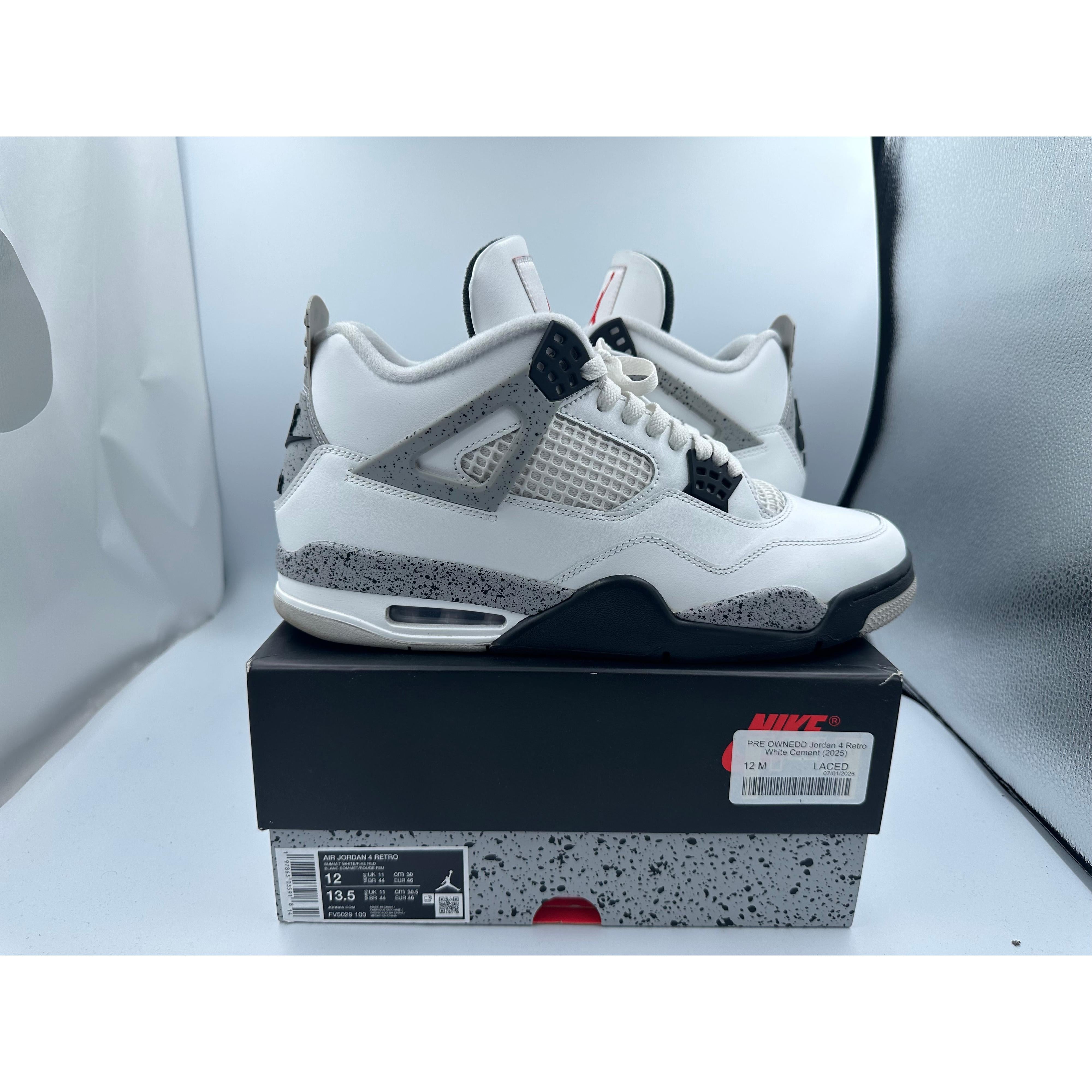 PRE OWNEDD Jordan 4 Retro White Cement (2025)