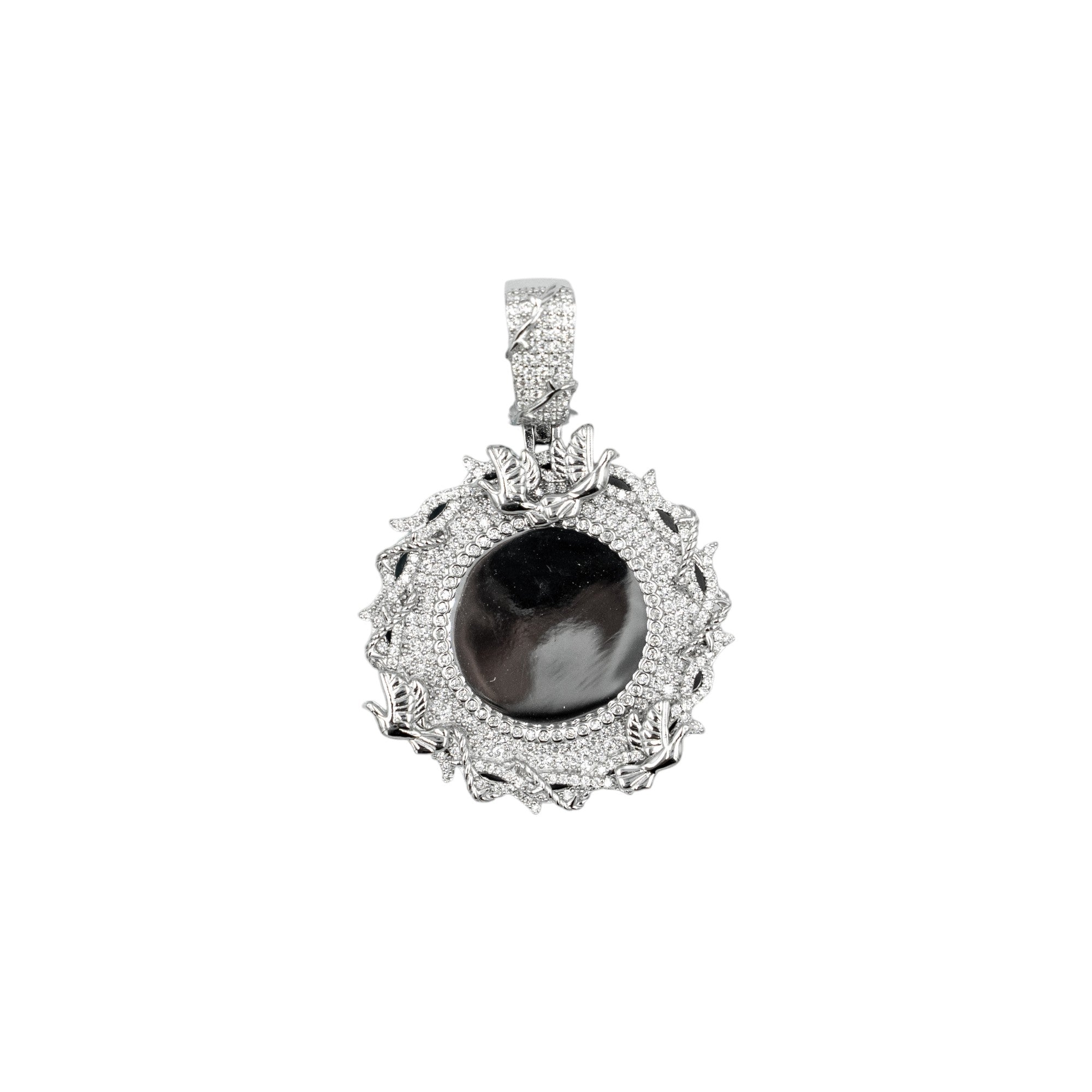 925 Silver Moissanite Dove Photo Pendant