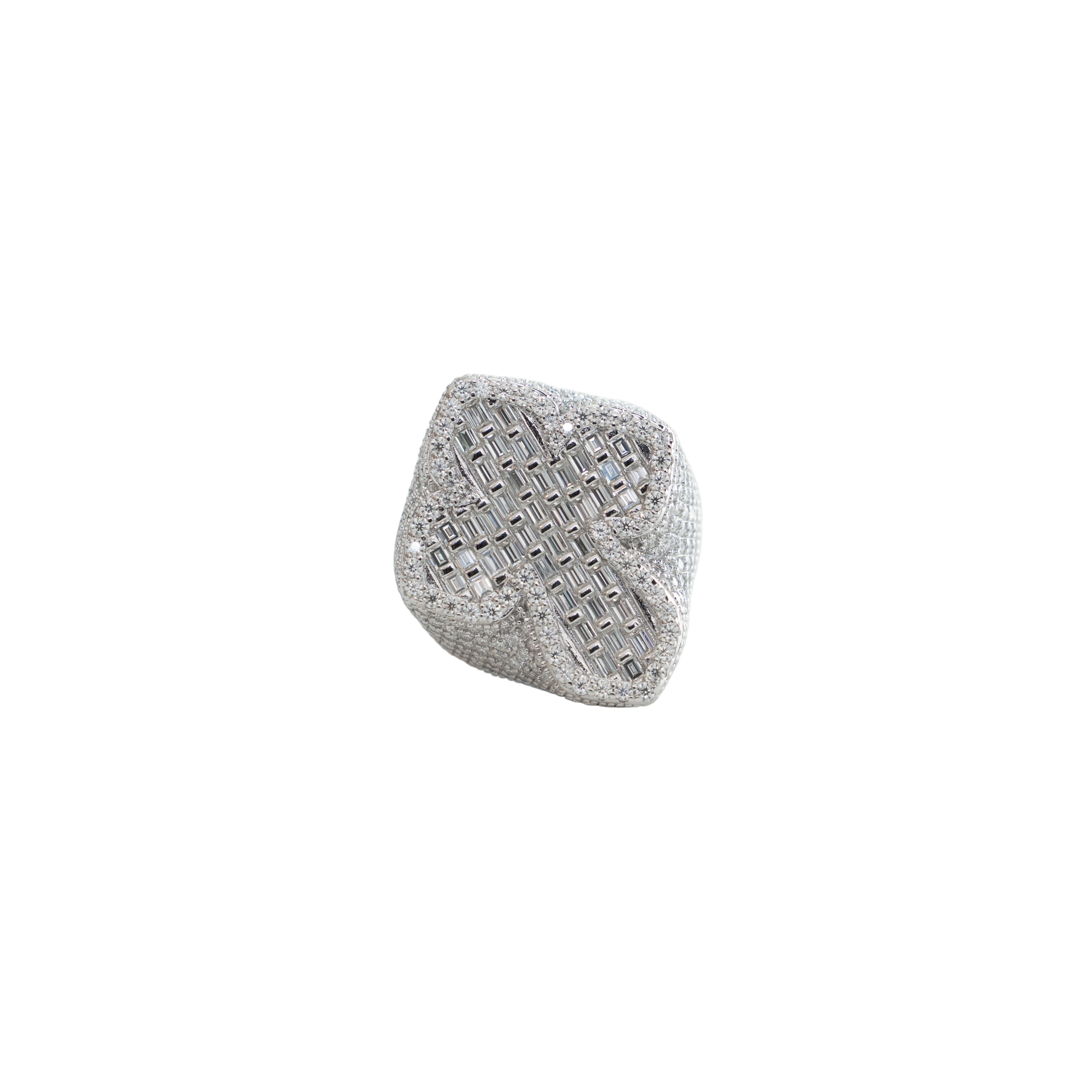 925 Silver Moissanite Men's Gothic Cross Ring – Size 9.0 – 6.09 cttw