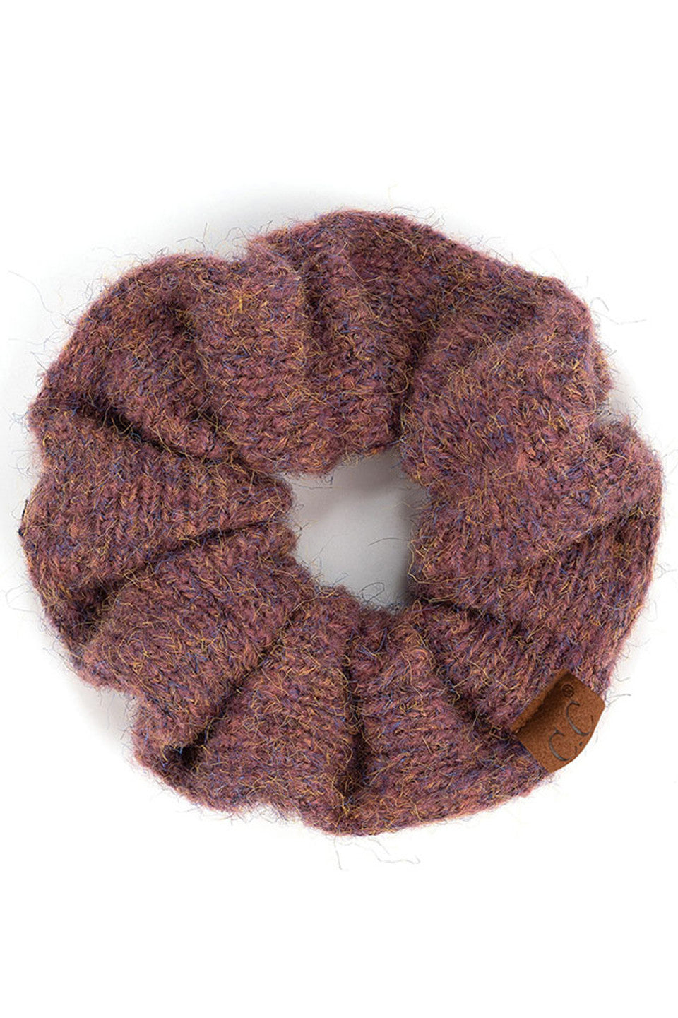 C.C Multi Yarn Knit Solid Color Soft Scrunchies