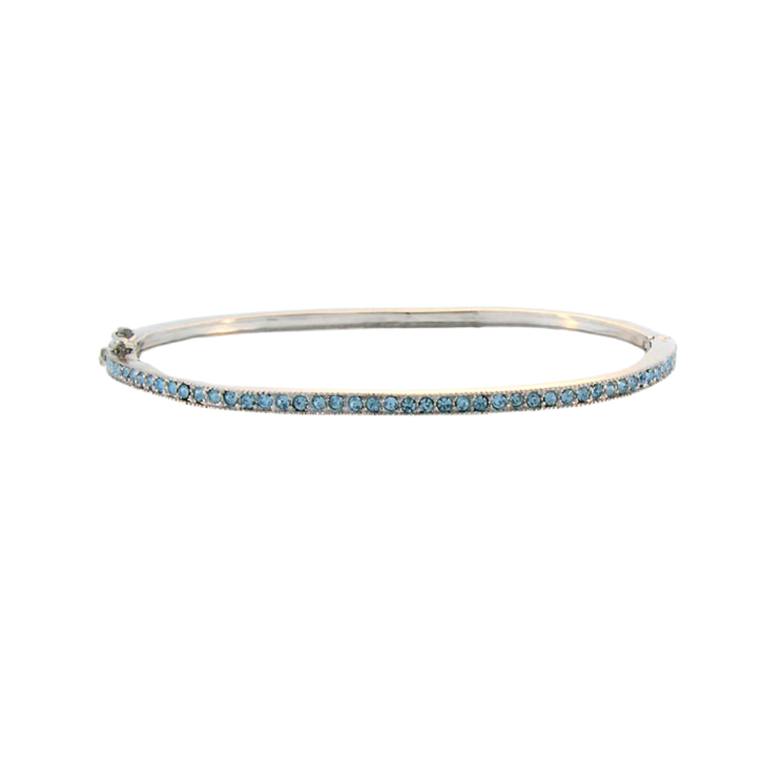 Glamour Pave Stackable Bangle — Half-Pavé Hinge