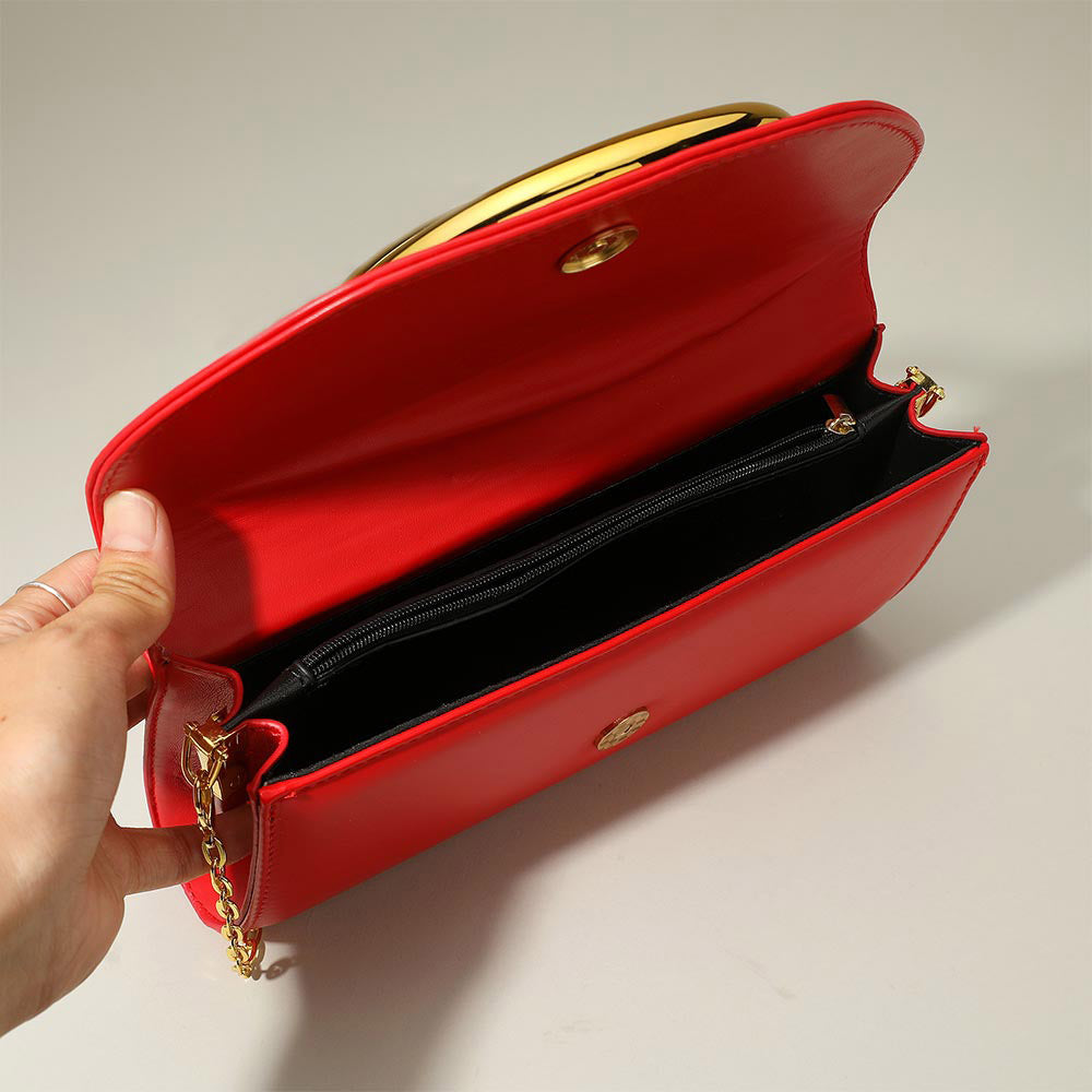 Bold Hardware Accent Snake Pattern Faux Leather Evening Clutch Bag Crossbody Bag