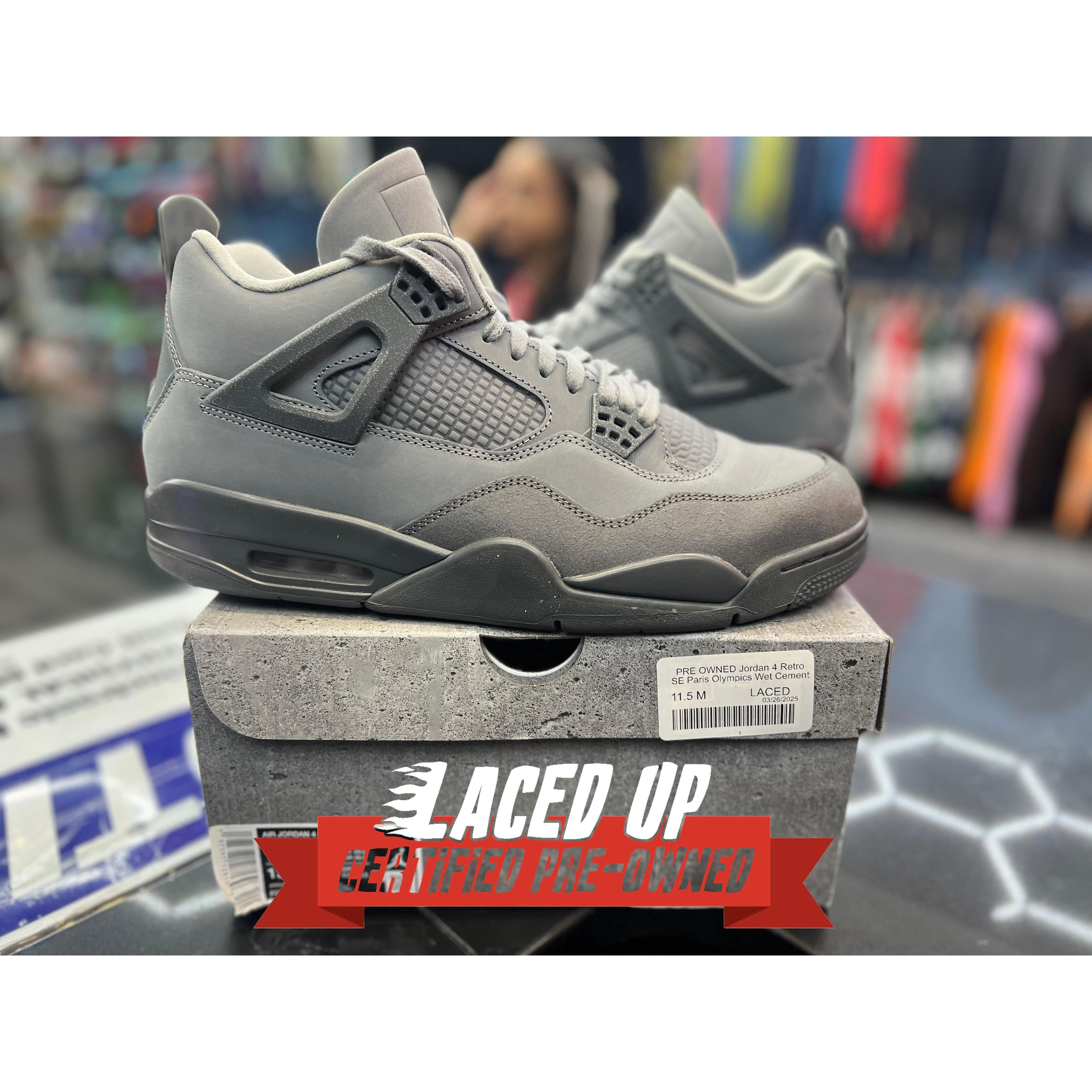 PRE OWNED Jordan 4 Retro SE Paris Olympics Wet Cement