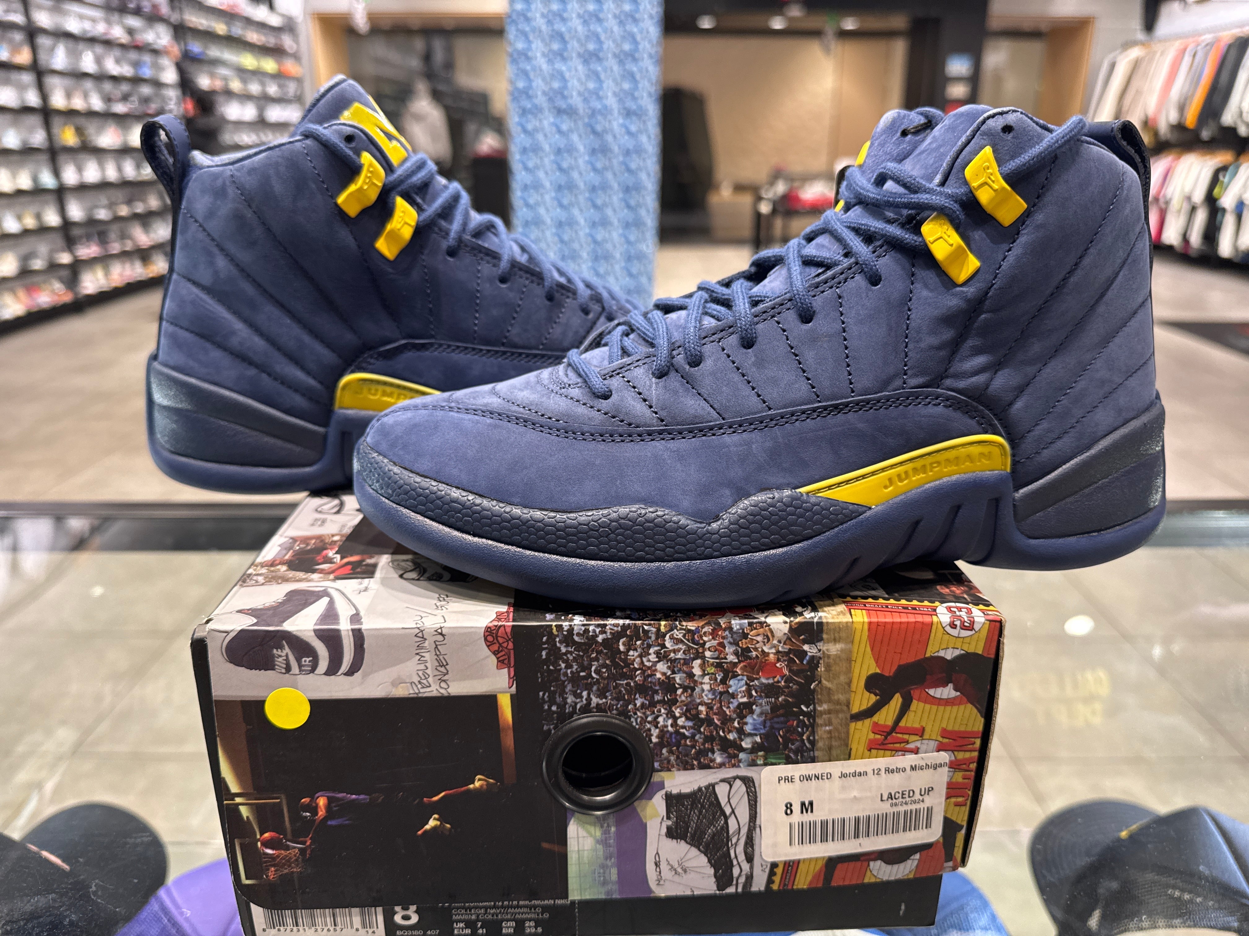 PRE OWNED Jordan 12 Retro Michigan