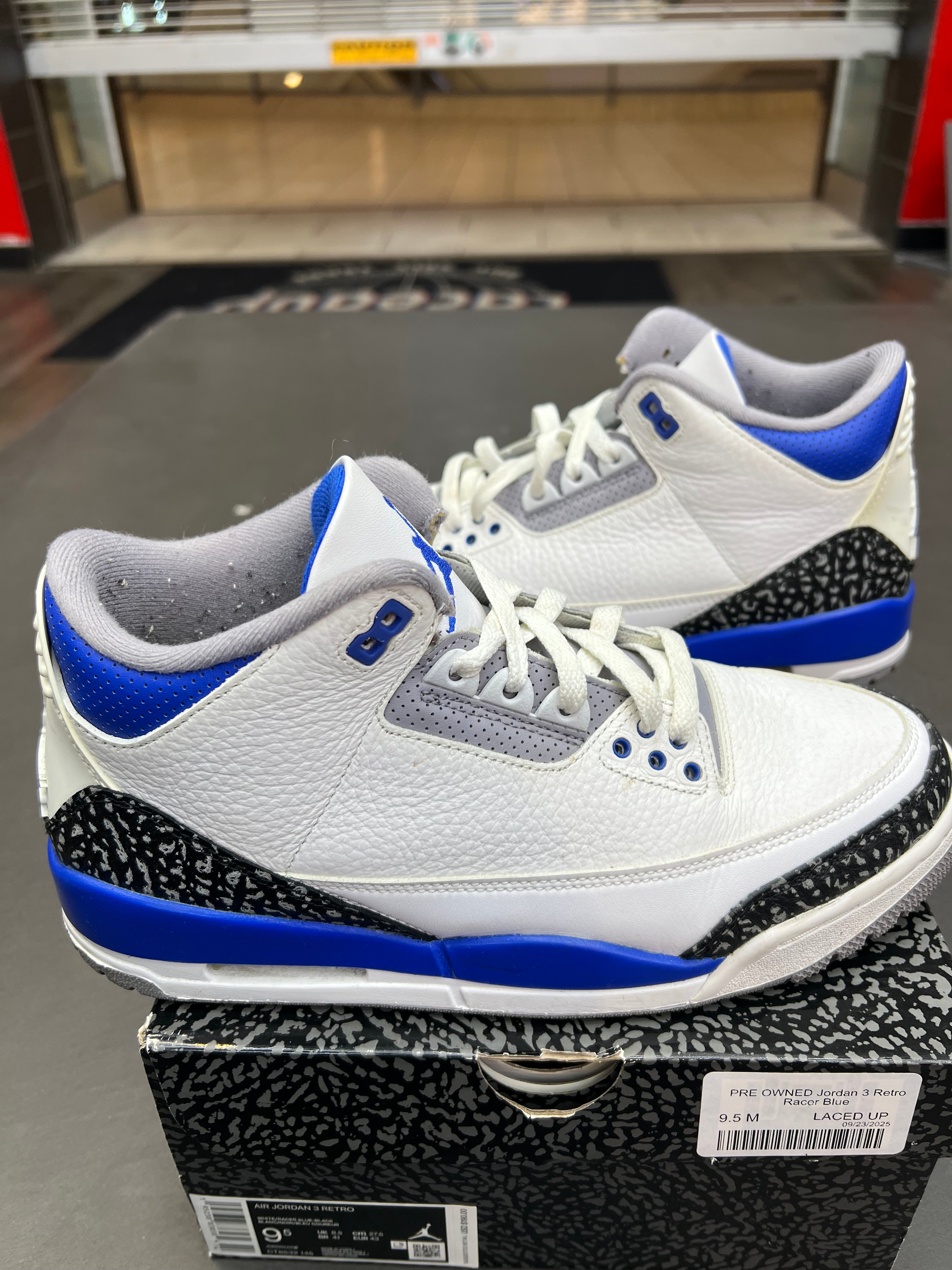 PRE OWNED Jordan 3 Retro Racer Blue