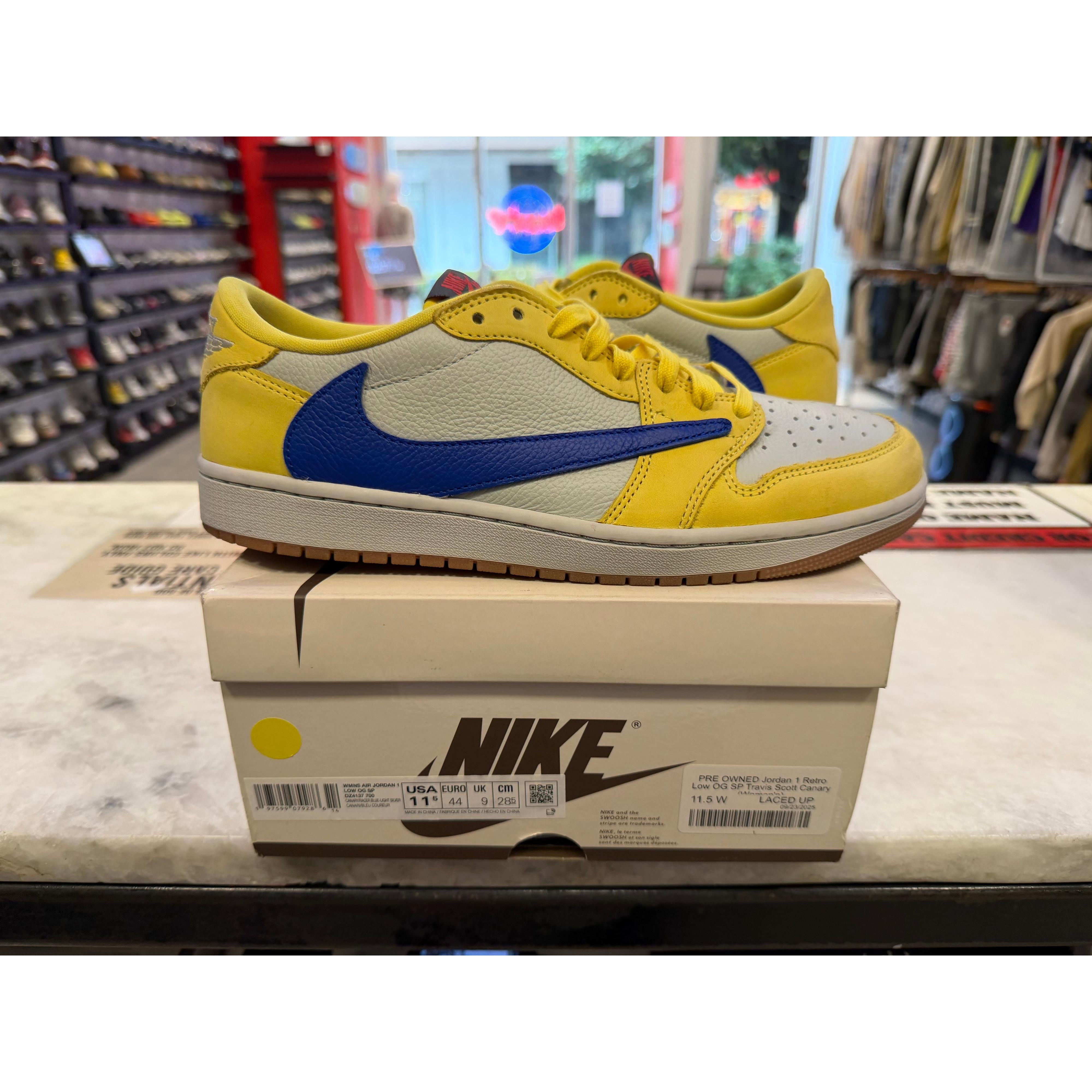 PRE OWNED Jordan 1 Retro Low OG SP Travis Scott Canary (Women's)