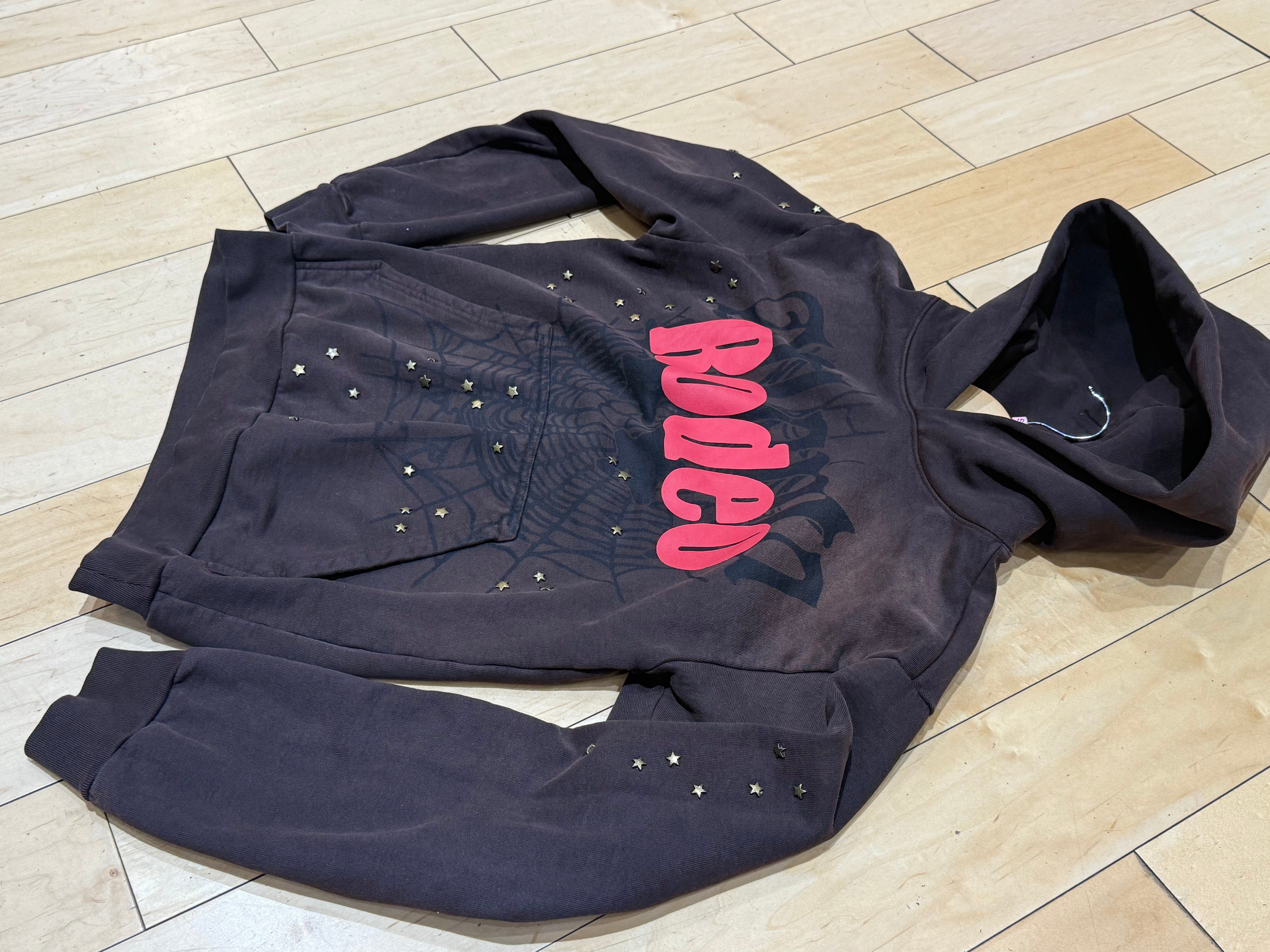 PRE OWNED Travis Scott Cactus Jack x Sp5der Days Before Rodeo Hoodie Brown "Small"
