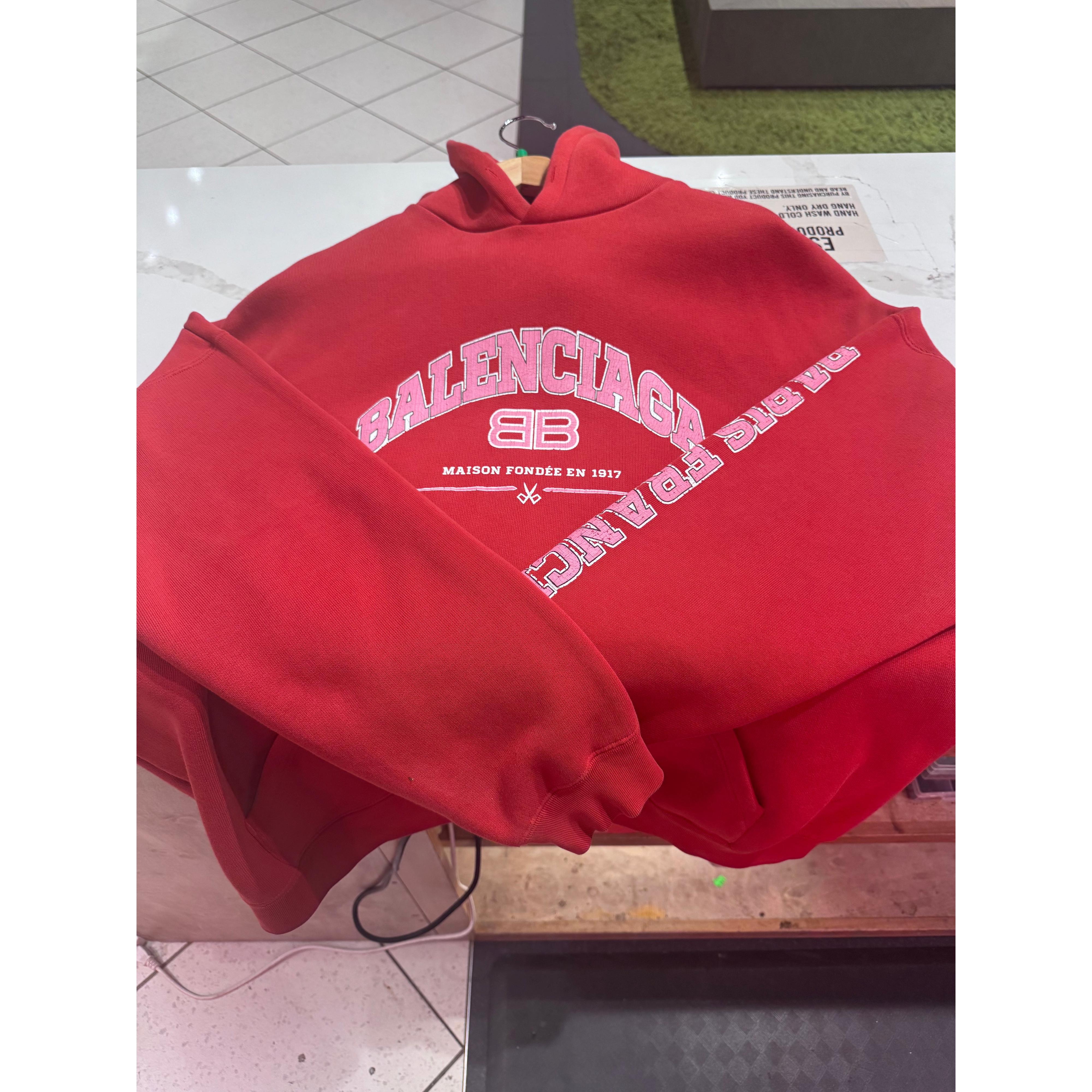 PRE OWNED Balenciaga Maison Balenciaga Hoodie Red
