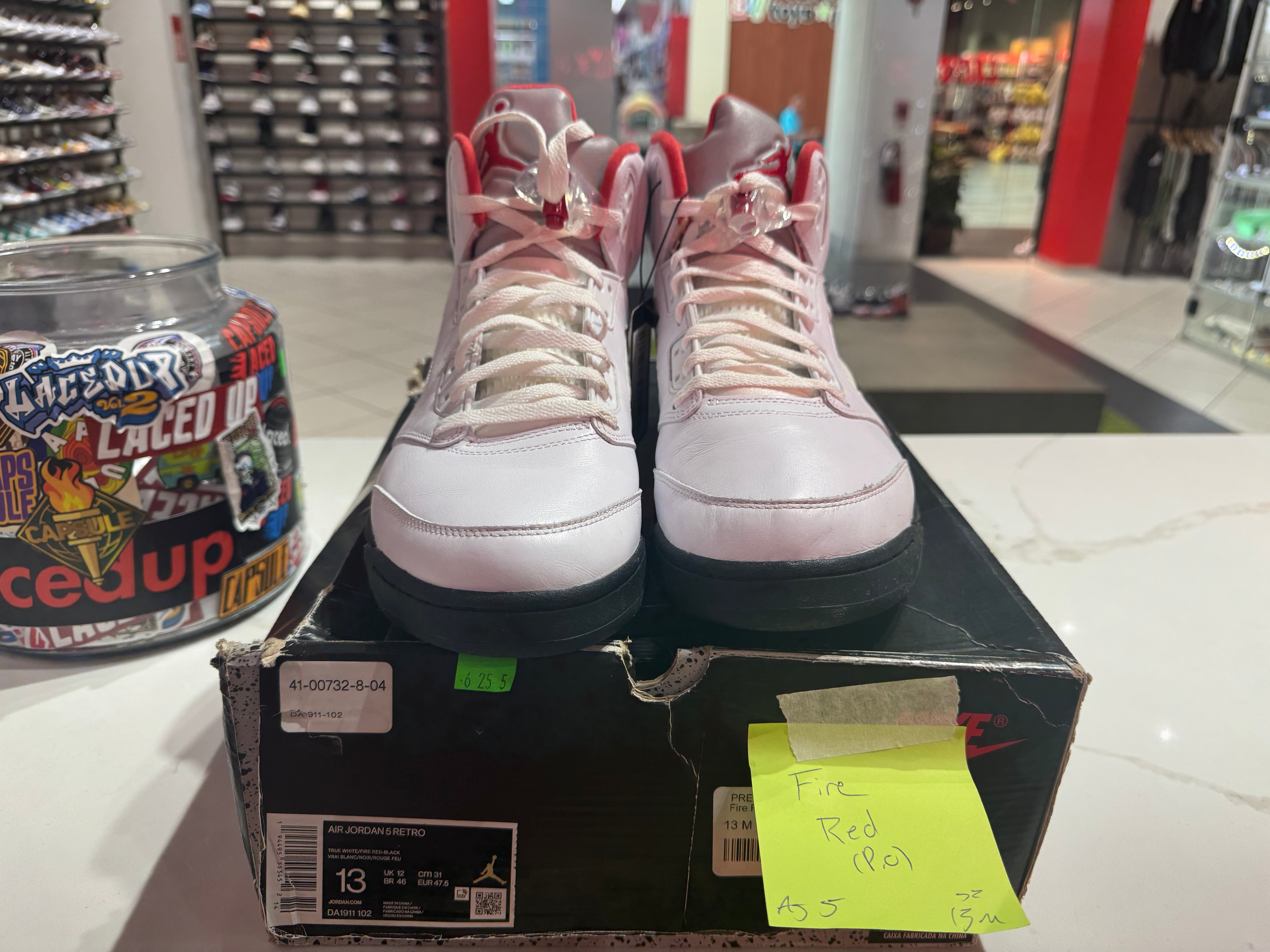 PRE OWNED Jordan 5 Retro Fire Red Silver Tongue (2020)
