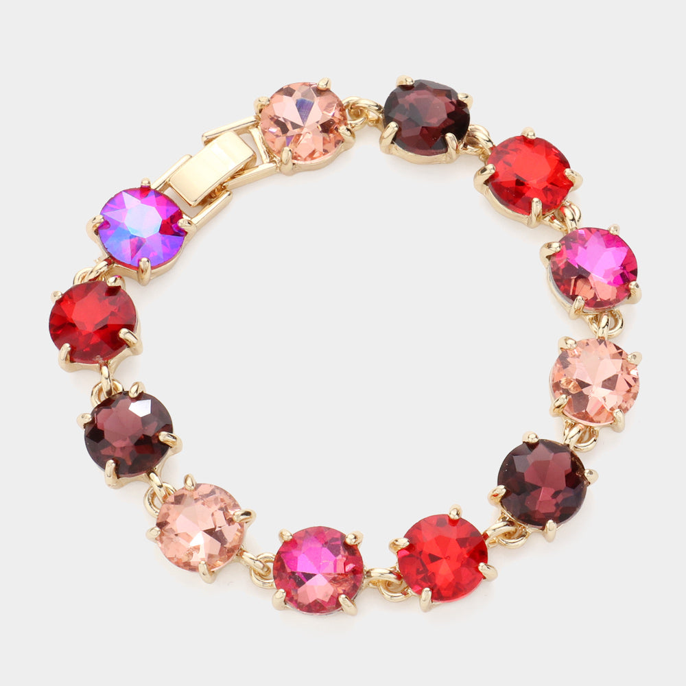 Round Stone Link Evening Bracelet