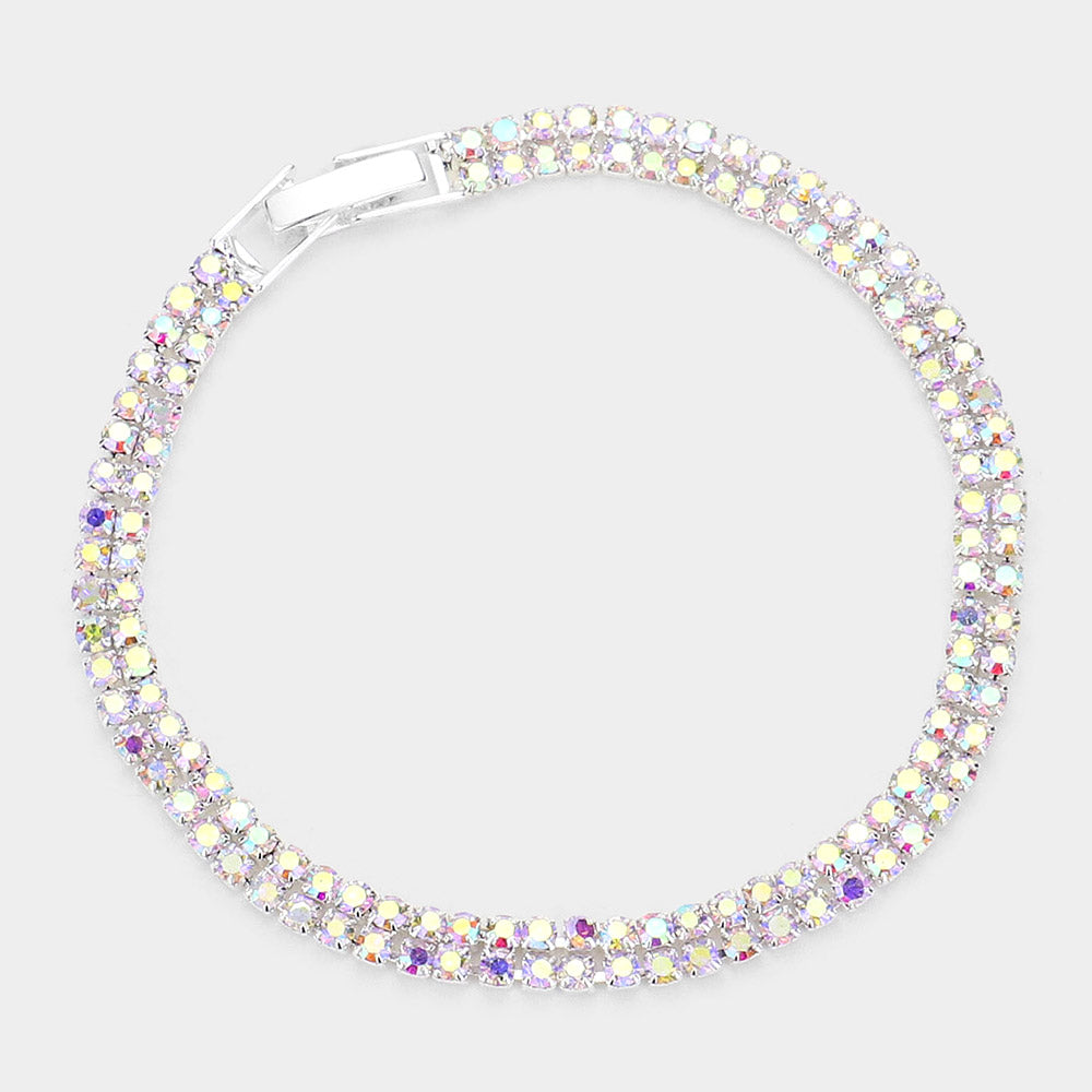 2Rows Rhinestone Evening Bracelet