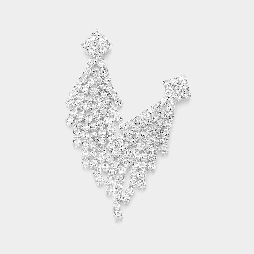Rhinestone Paved Chandelier Evening Earrings